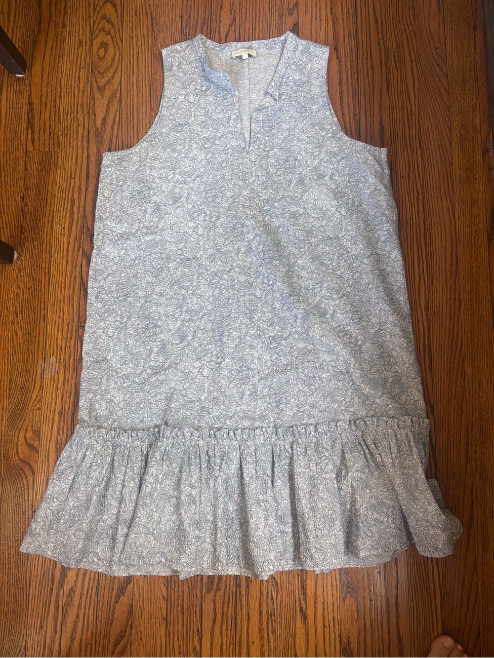 Ann Mashburn Blue & White shift dress Sz L